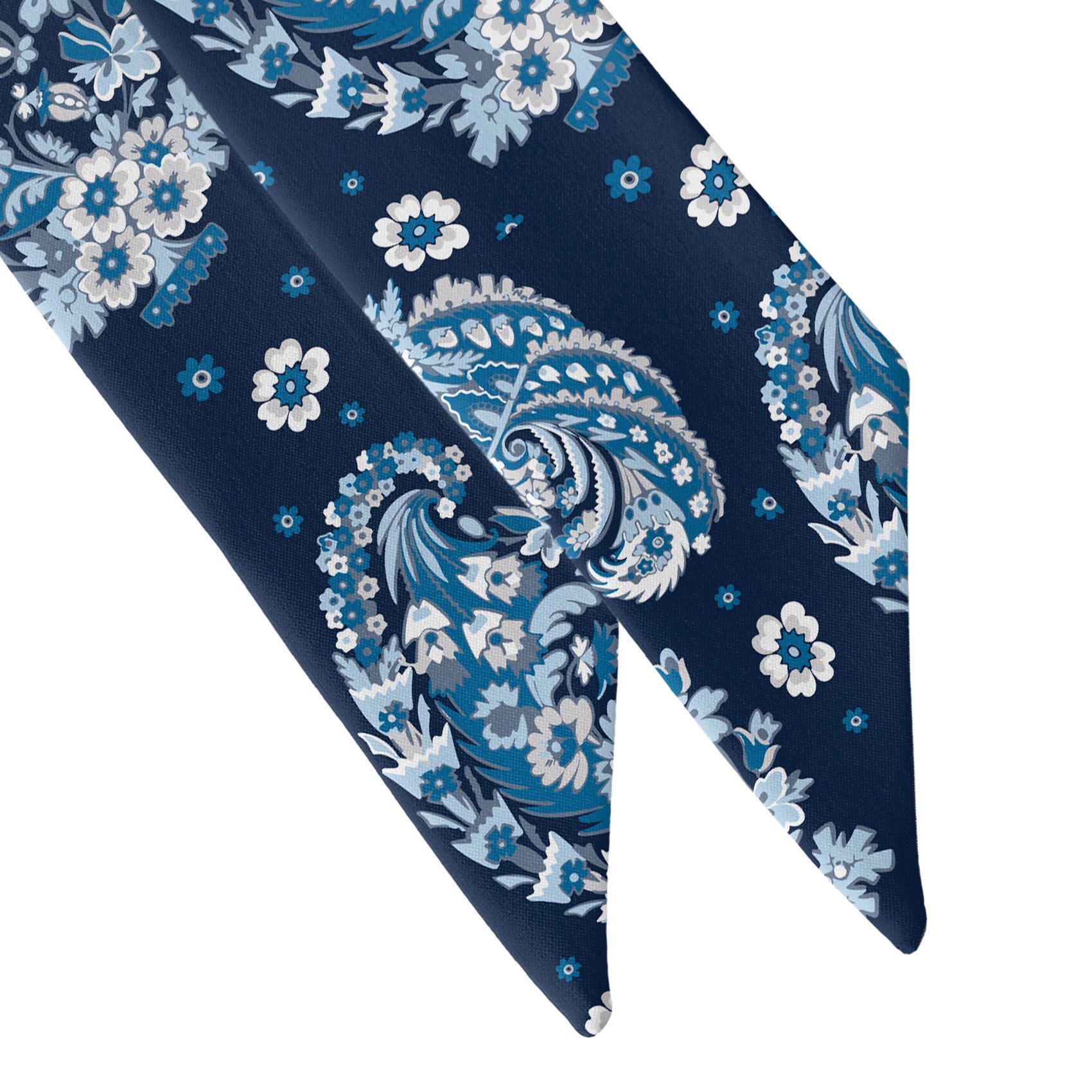 Floral Paisley Hair Scarf - Scarf Tapered Ends - Knotty Tie Co.
