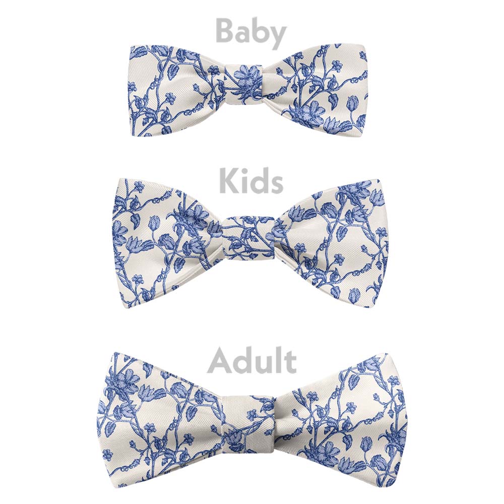Floral Toile Bow Tie - Bow Sizes - Knotty Tie Co.