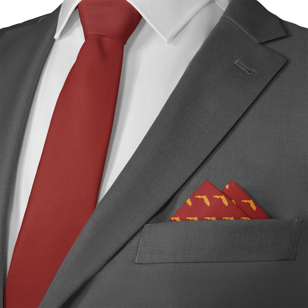 Florida State Outline Pocket Square - Matching Necktie- Knotty Tie Co.