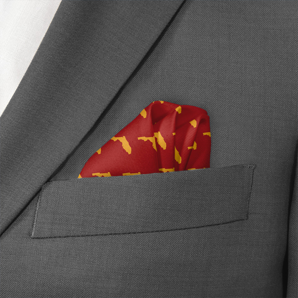 Florida State Outline Pocket Square - Wave Fold - Knotty Tie Co.