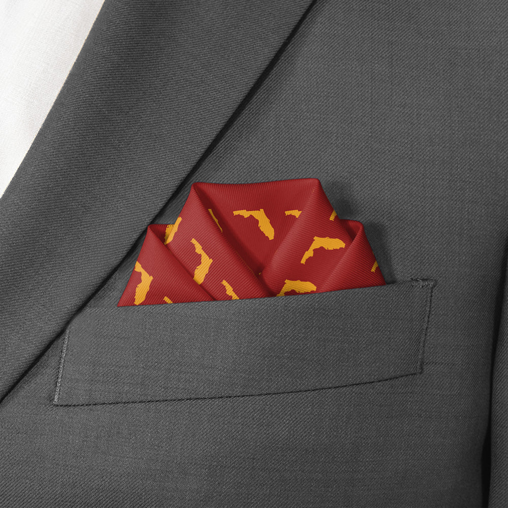 Florida State Outline Pocket Square - Scalloped Fold - Knotty Tie Co.