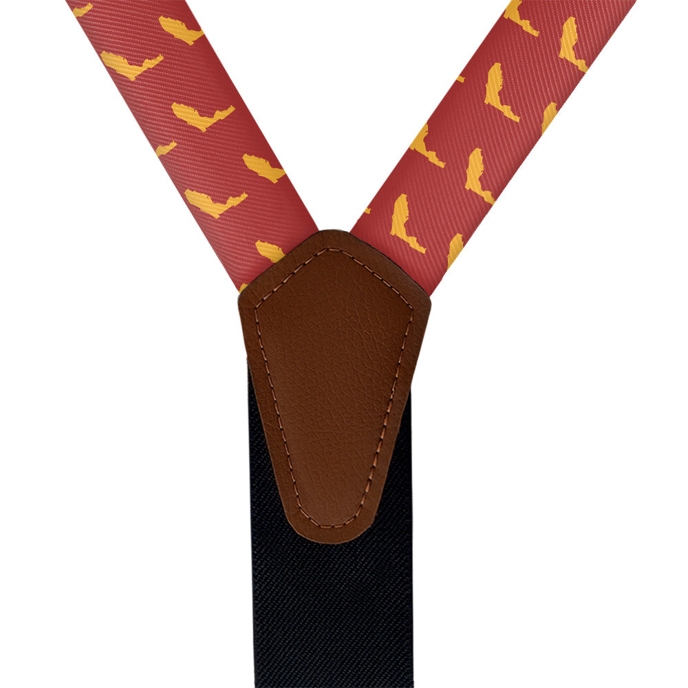 Florida State Outline Suspenders - Vegan Leather Y-Back - Knotty Tie Co.