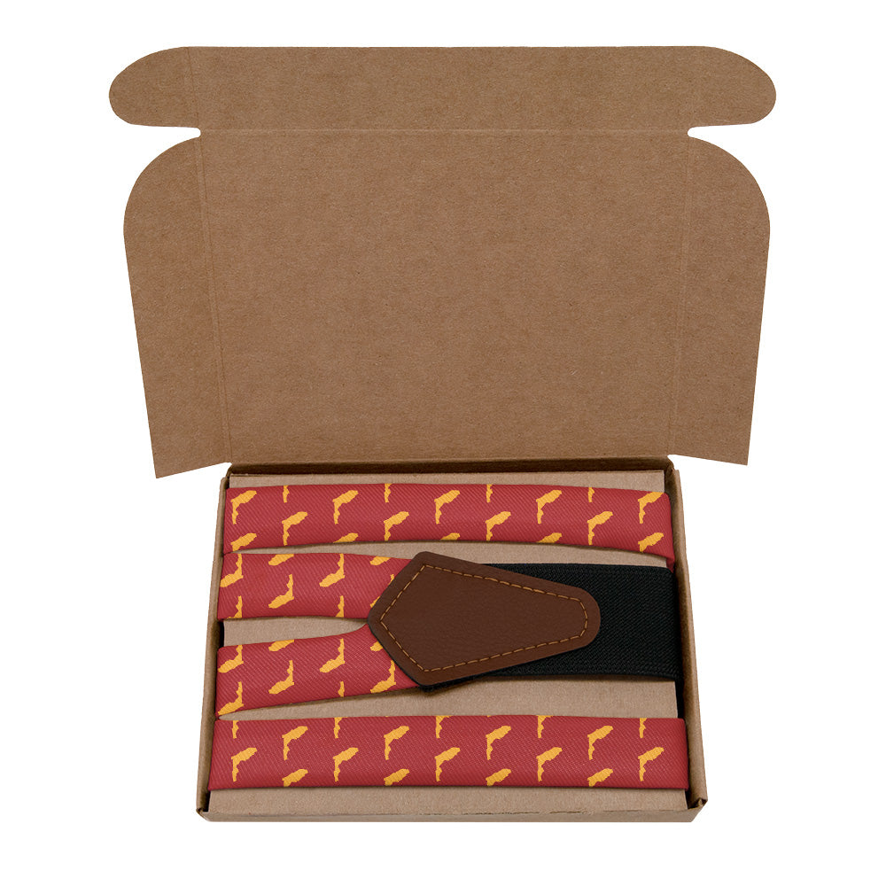 Florida State Outline Suspenders - Kraft Gift Box Packaging - Knotty Tie Co.