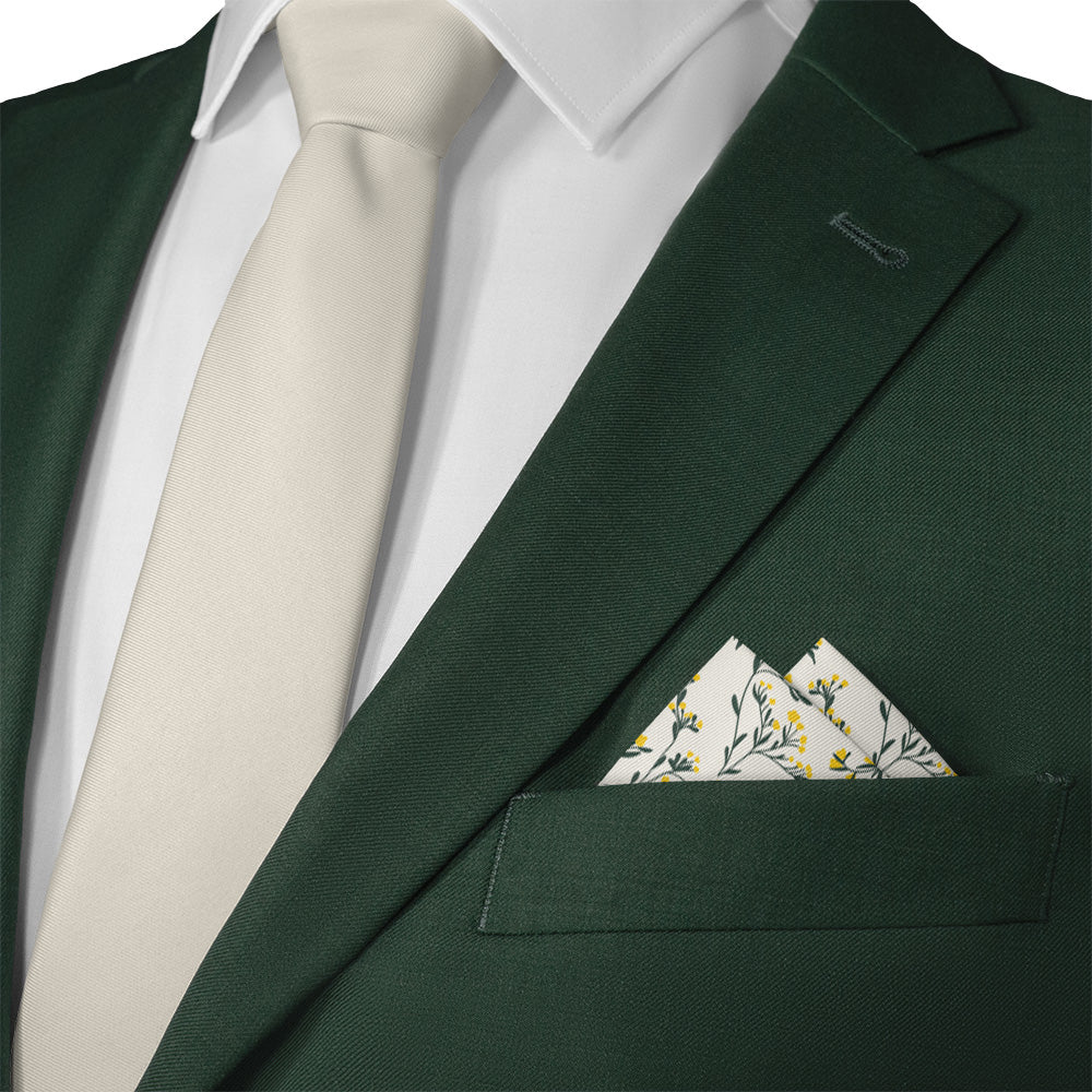 Folksy Floral Pocket Square - Matching Necktie - Knotty Tie Co.