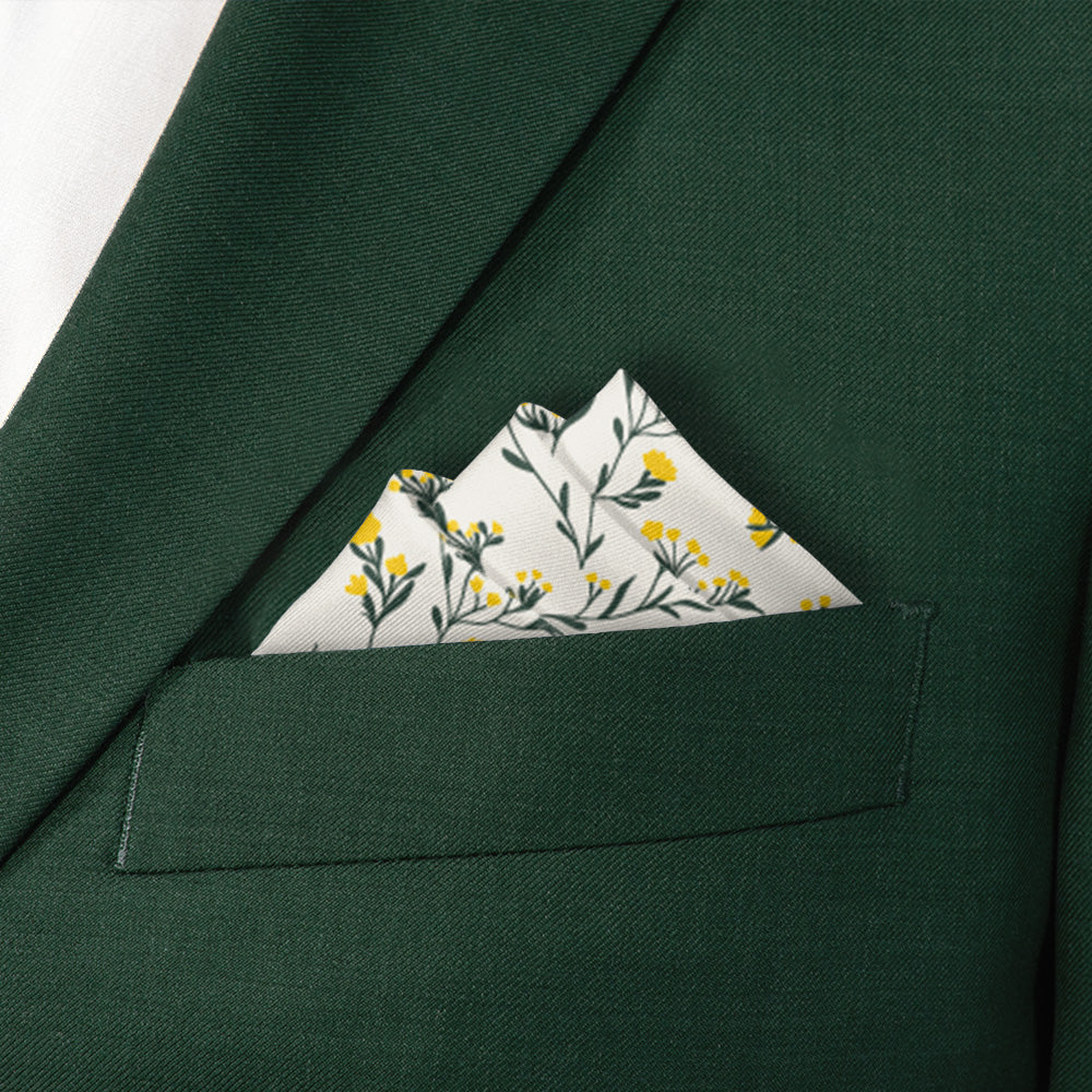 Folksy Floral Pocket Square - Stairs Fold - Knotty Tie Co.