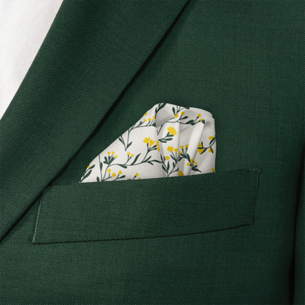 Folksy Floral Pocket Square - Wave Fold - Knotty Tie Co.