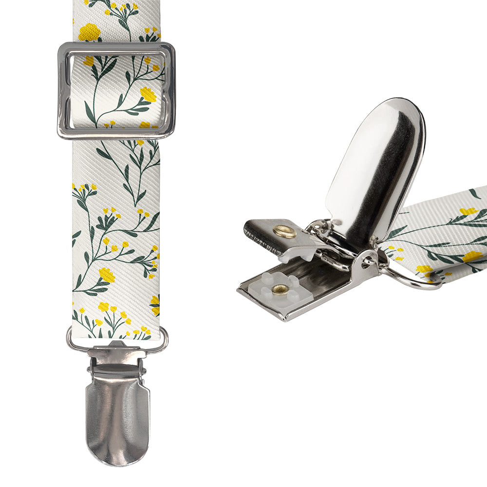 Folksy Floral Suspenders - Hardware and Strap - Knotty Tie Co.