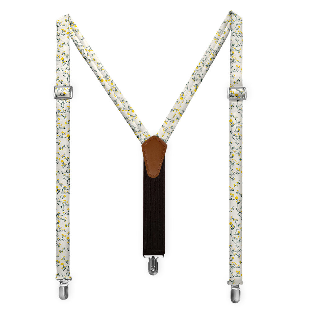 Folksy Floral Suspenders - Full Front View - Knotty Tie Co.
