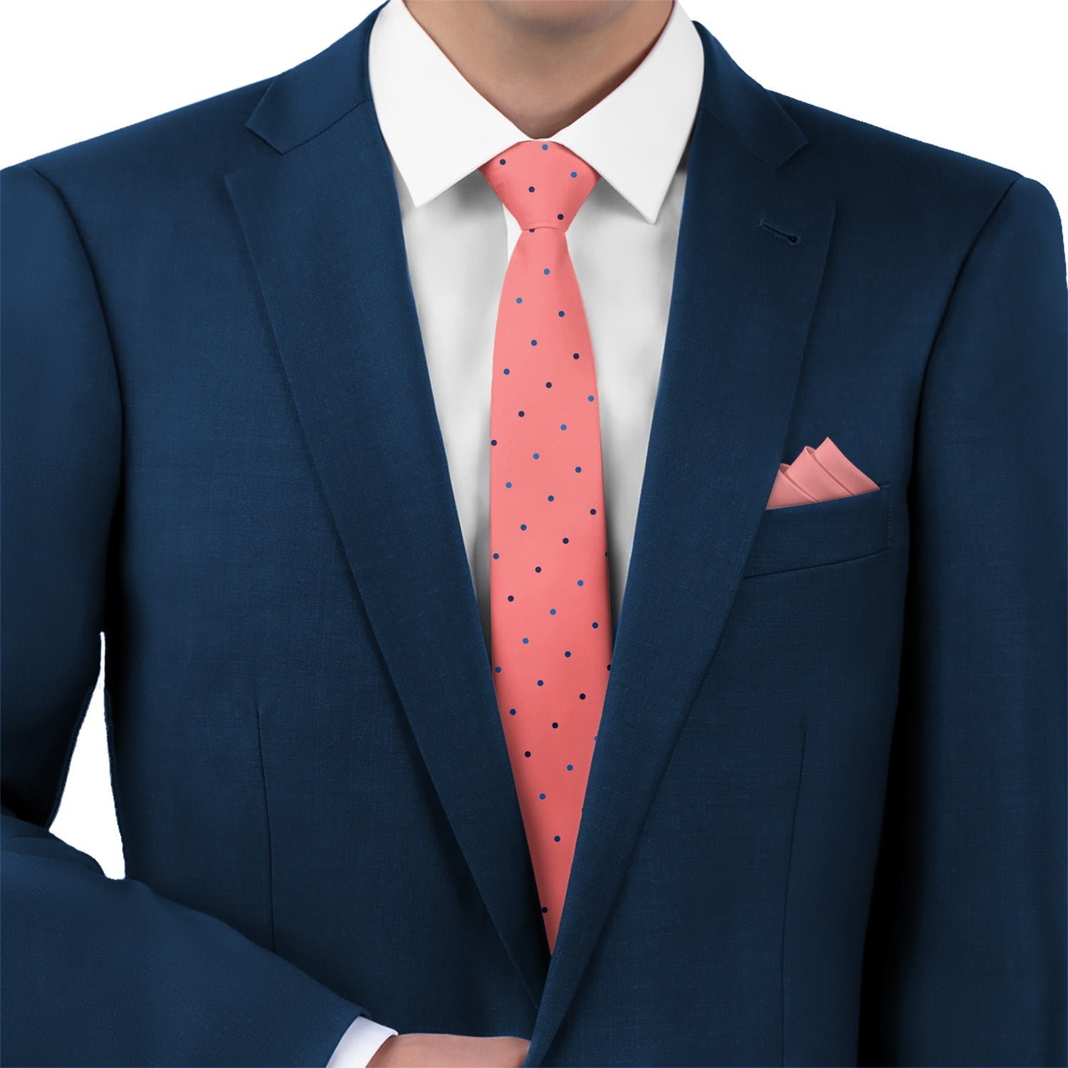 Four Color Denver Dots Necktie - Matching Pocket Square - Knotty Tie Co.