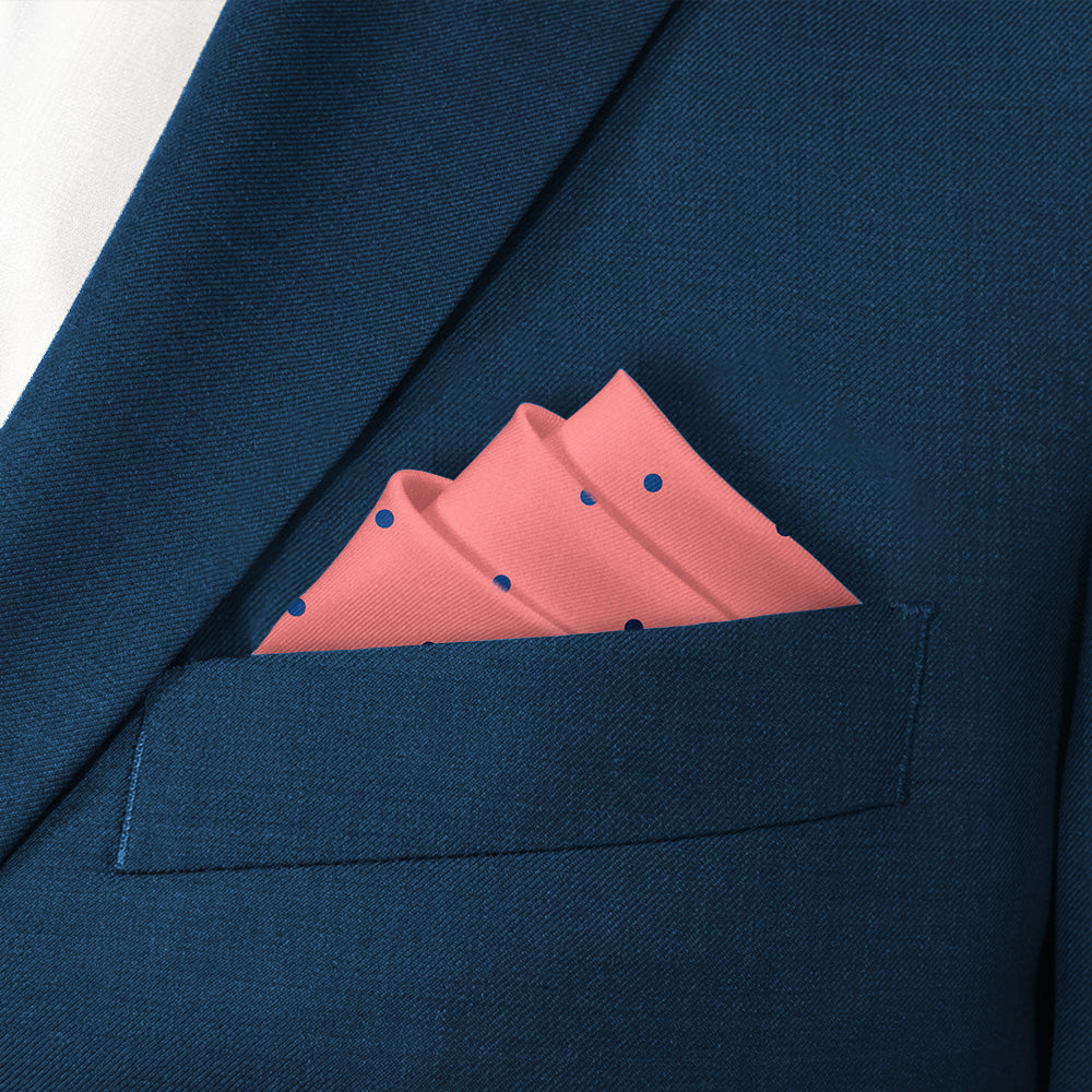 Four Color Denver Dots Pocket Square - Stairs Fold - Knotty Tie Co.