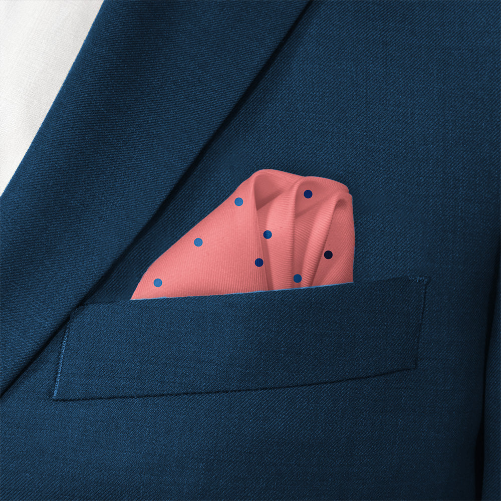 Four Color Denver Dots Pocket Square - Wave Fold - Knotty Tie Co.