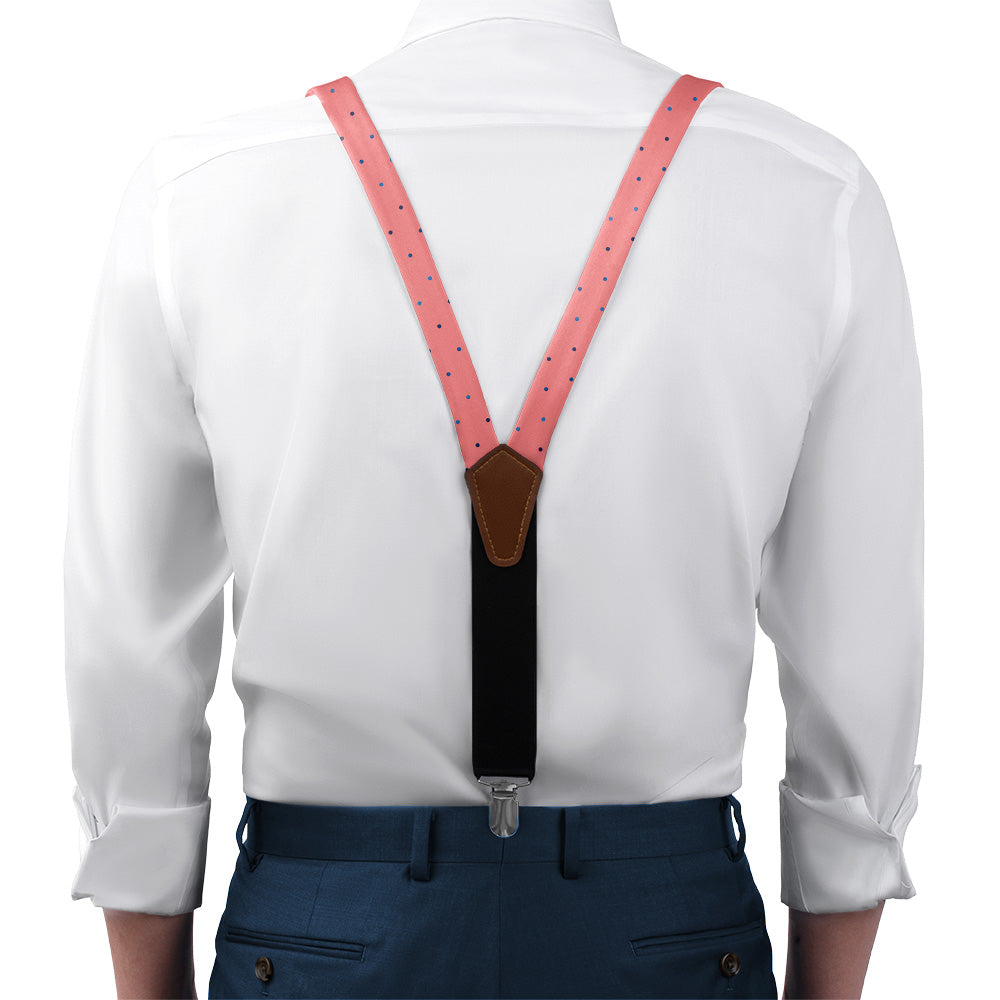 Four Color Denver Dots Suspenders - On Model Front View - Knotty Tie Co.
