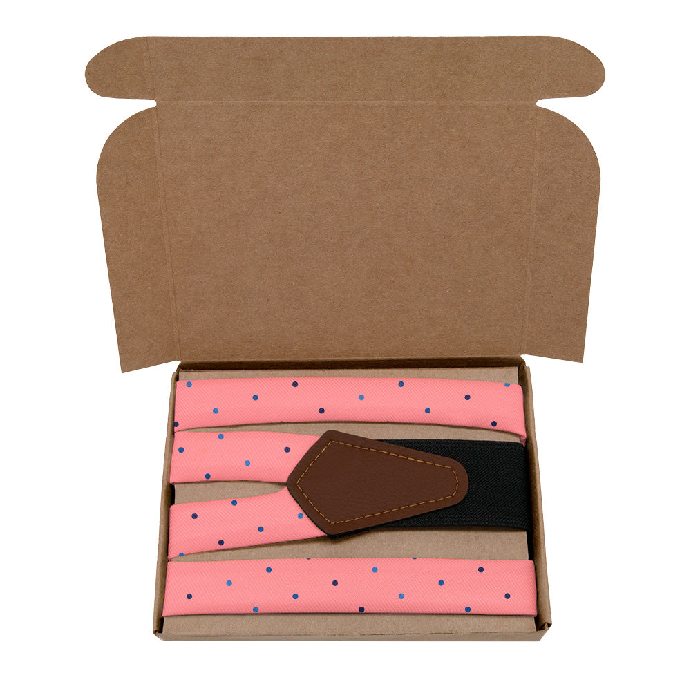 Four Color Denver Dots Suspenders - Kraft Gift Box Packaging - Knotty Tie Co.