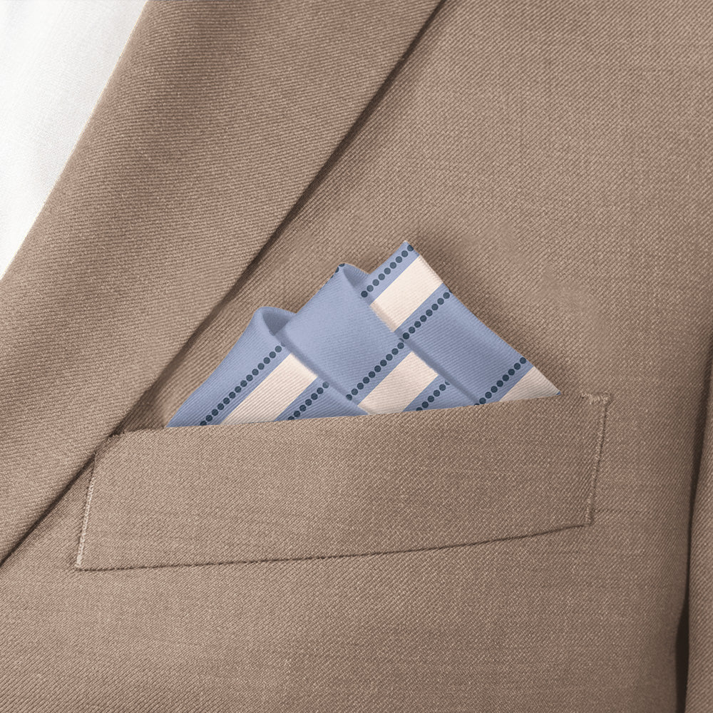 Fox Stripe Pocket Square - Stairs Fold - Knotty Tie Co.