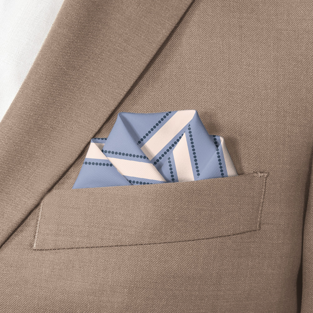 Fox Stripe Pocket Square - Scalloped Fold - Knotty Tie Co.