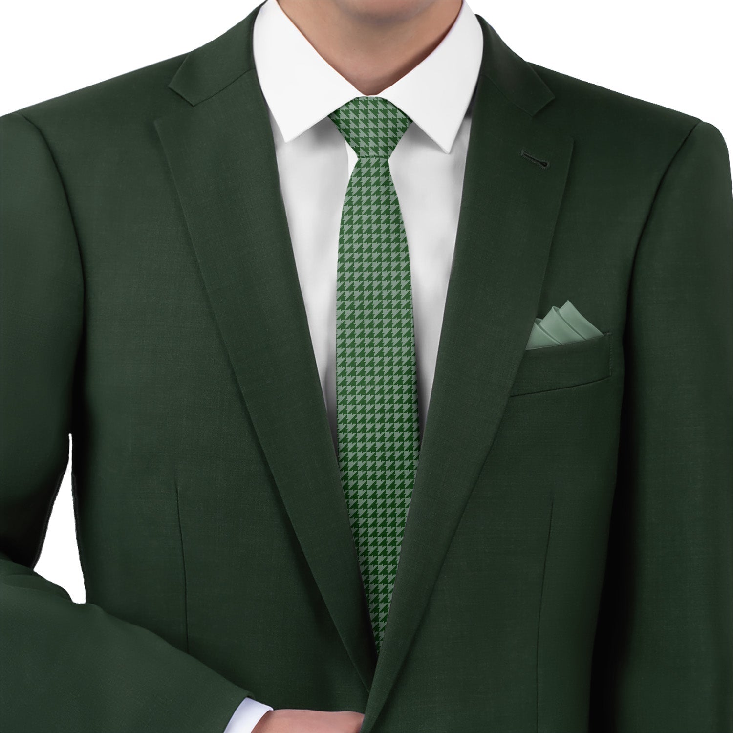 Foxtooth Necktie - Matching Pocket Square - Knotty Tie Co.