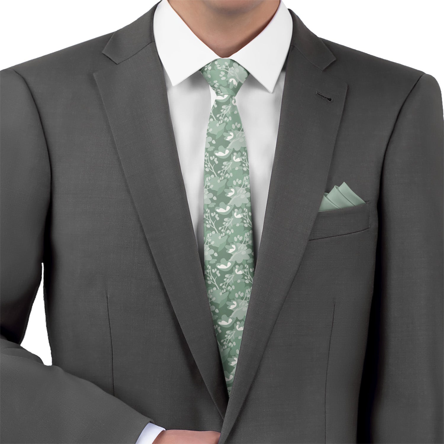 Francis Floral Necktie - Matching Pocket Square - Knotty Tie Co.