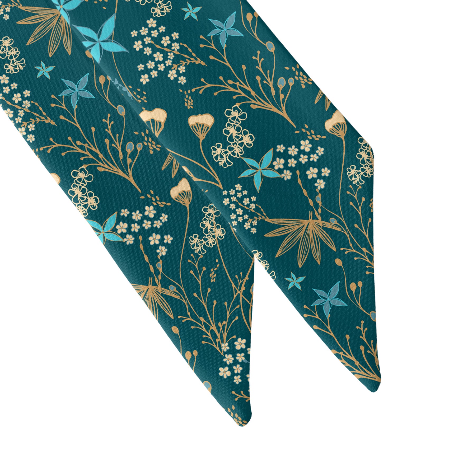 Frankie Floral Hair Scarf - Scarf Tapered Ends - Knotty Tie Co.