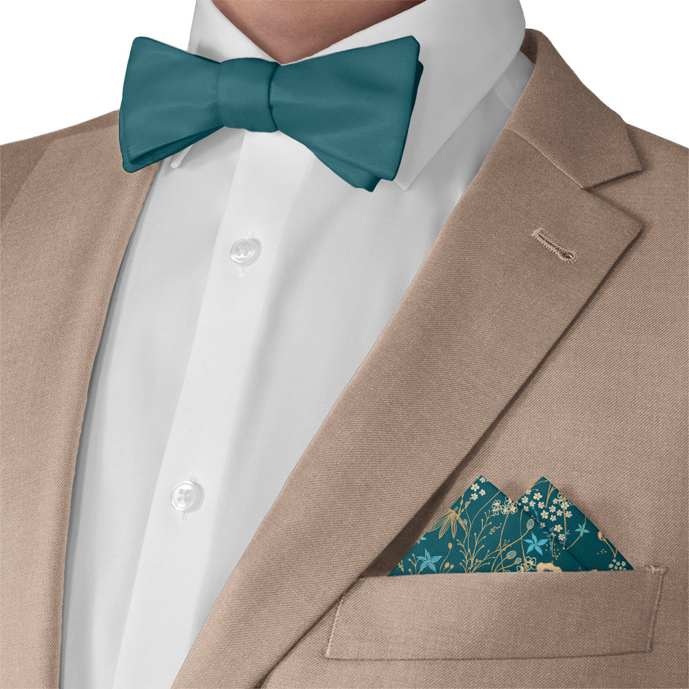 Frankie Floral Pocket Square - Matching Bow Tie - Knotty Tie Co.