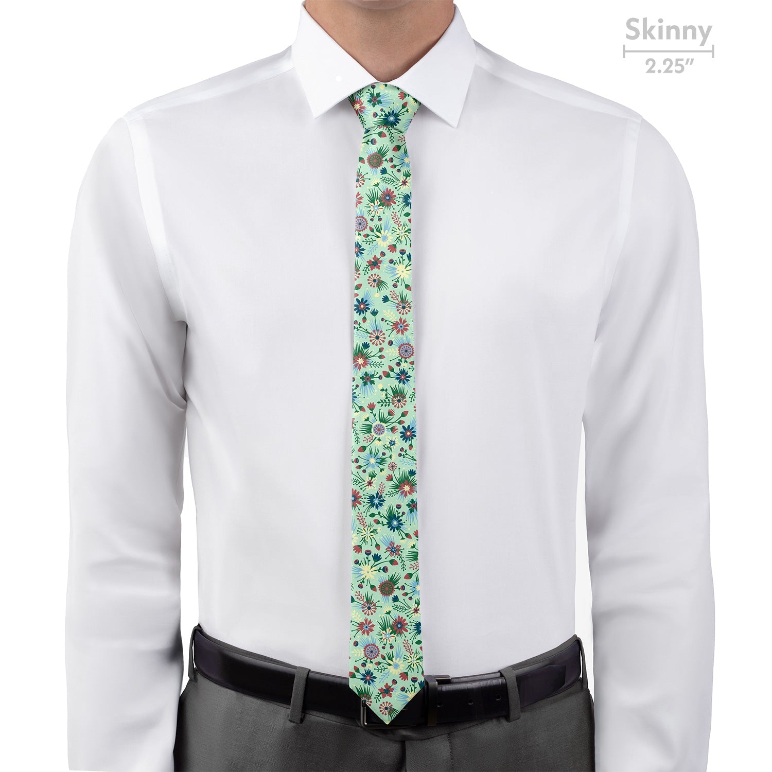 Freesia Floral Necktie - Skinny - Knotty Tie Co.