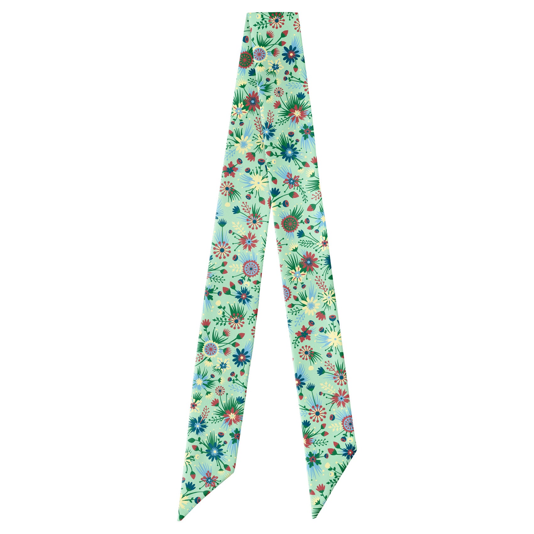 Freesia Floral Hair Scarf - Full View of Hair Scarf - Knotty Tie Co.