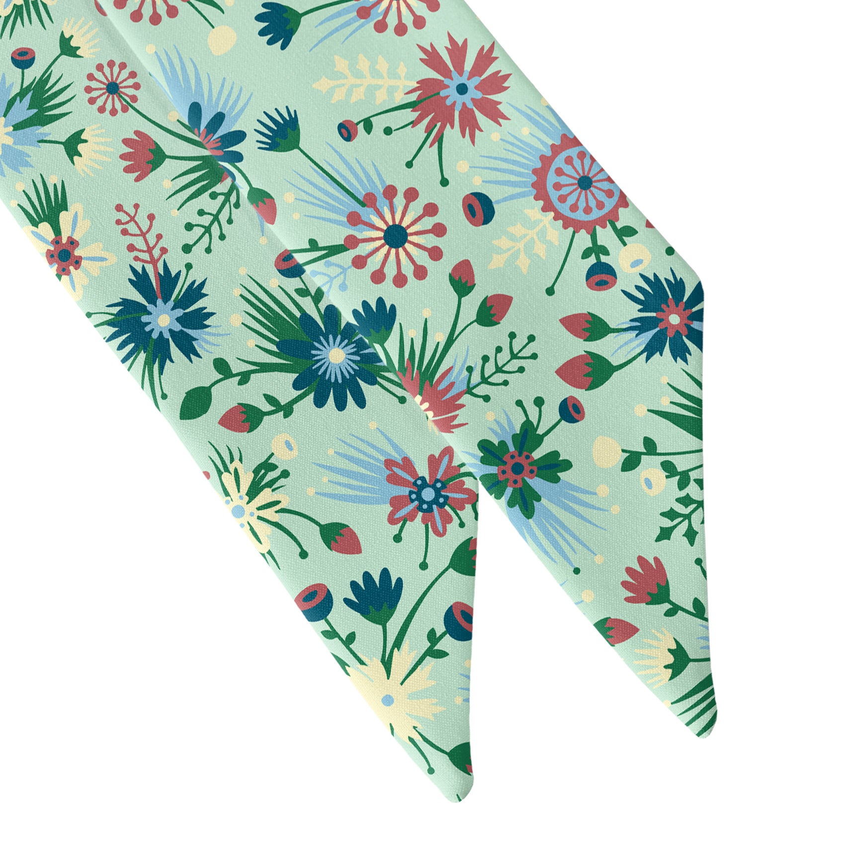 Freesia Floral Hair Scarf - Scarf Tapered Ends - Knotty Tie Co.