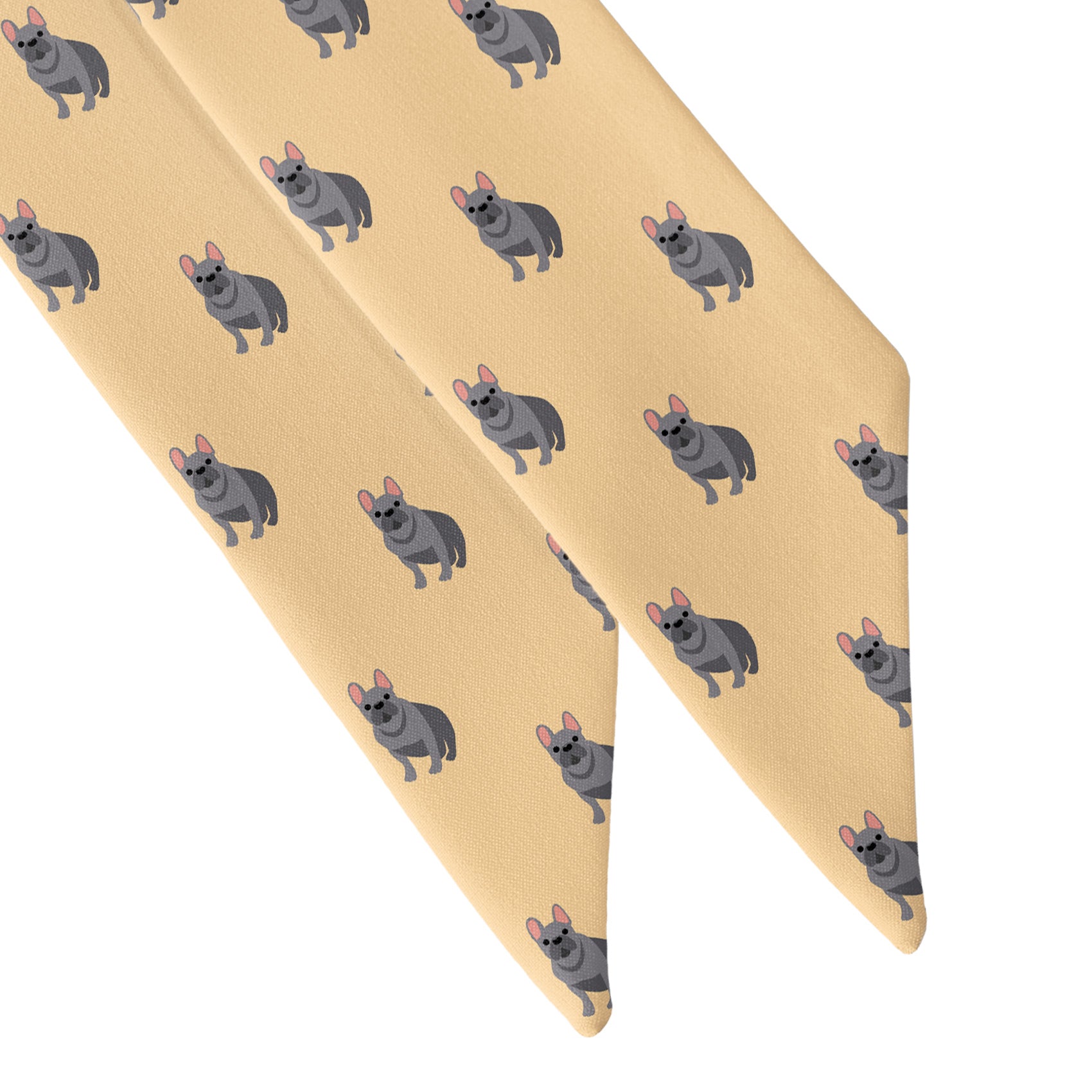 French Bulldog Hair Scarf - Scarf Tapered Ends - Knotty Tie Co.