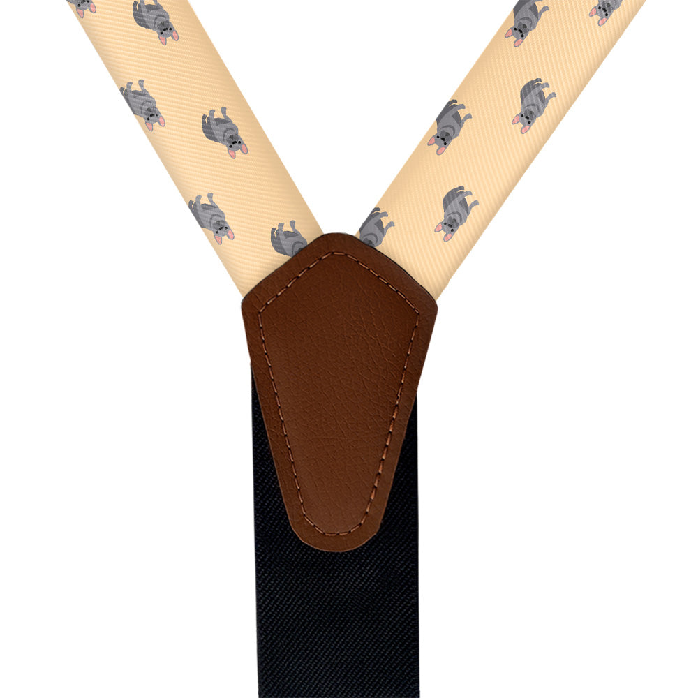 French Bulldog Suspenders - Vegan Leather Y-Back - Knotty Tie Co.