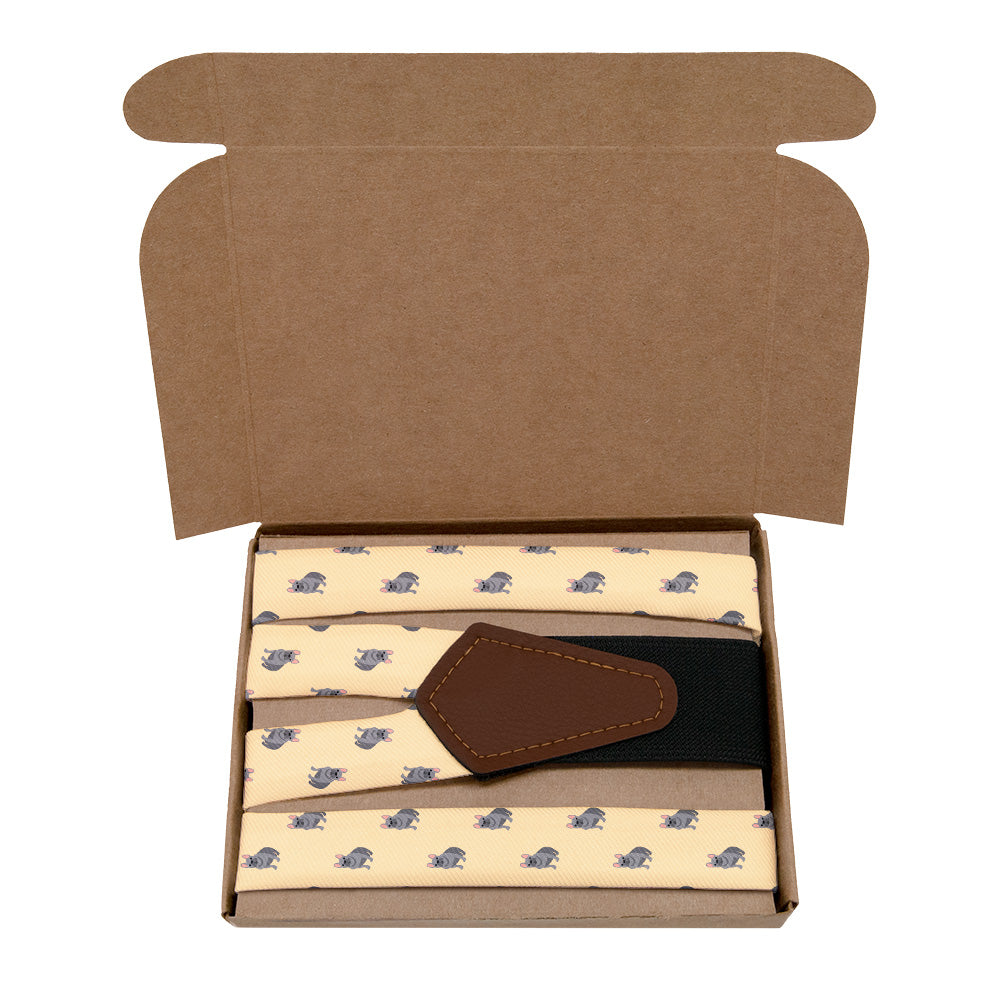 French Bulldog Suspenders - Kraft Gift Box Packaging - Knotty Tie Co.