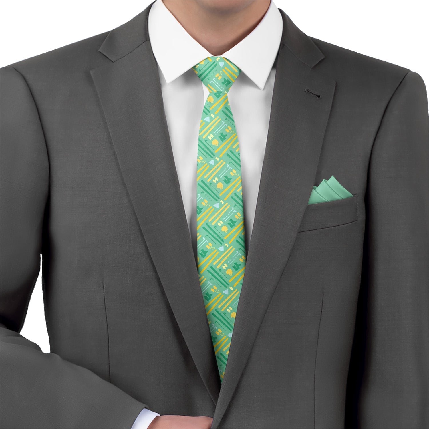 Fresh Pow Necktie - Matching Pocket Square - Knotty Tie Co.