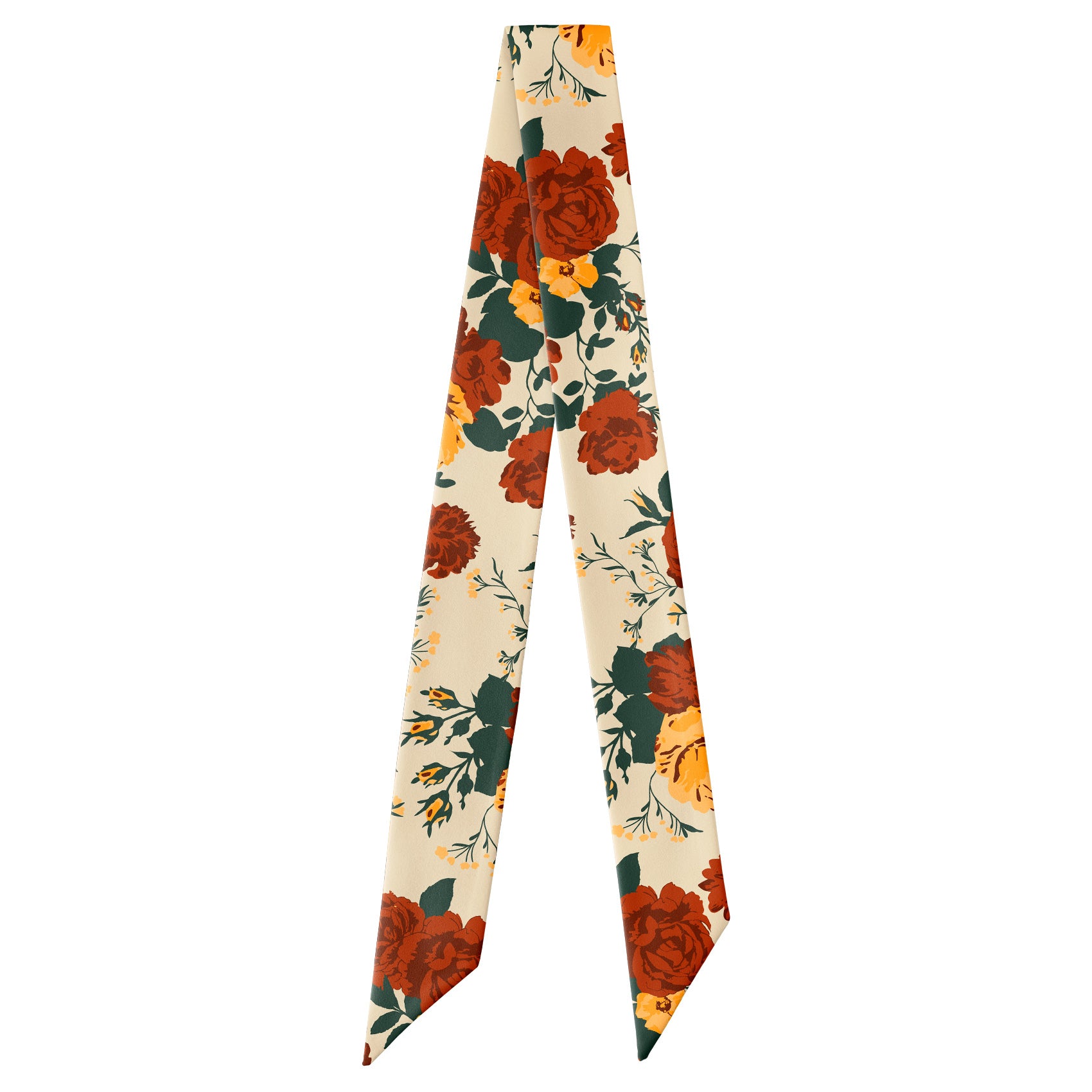 Full Bloom Floral Hair Scarf - Full View of Hair Scarf - Knotty Tie Co.