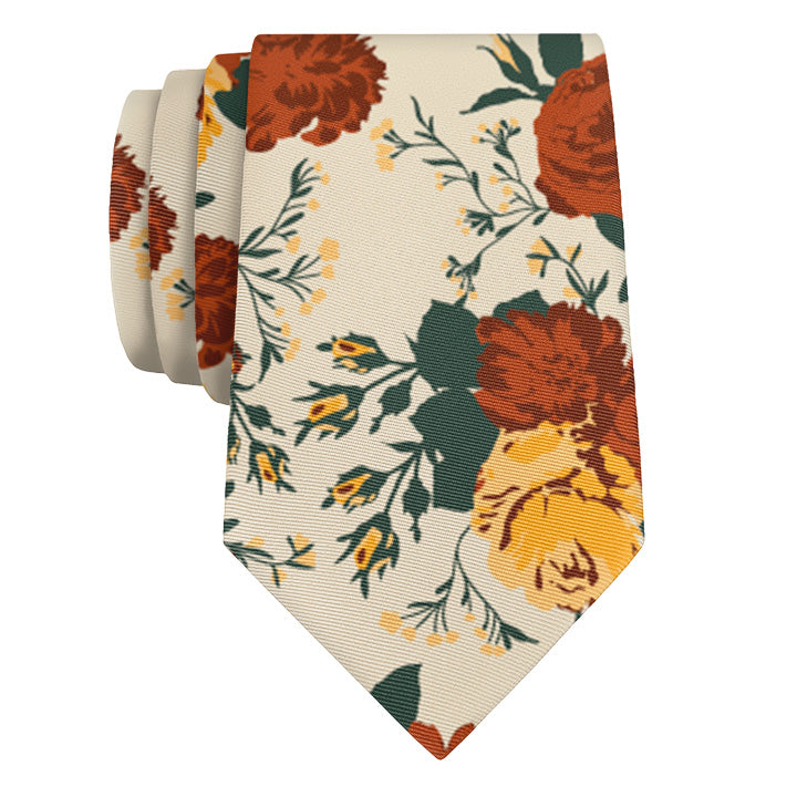 Full Bloom Floral Necktie - Rolled - Knotty Tie Co.