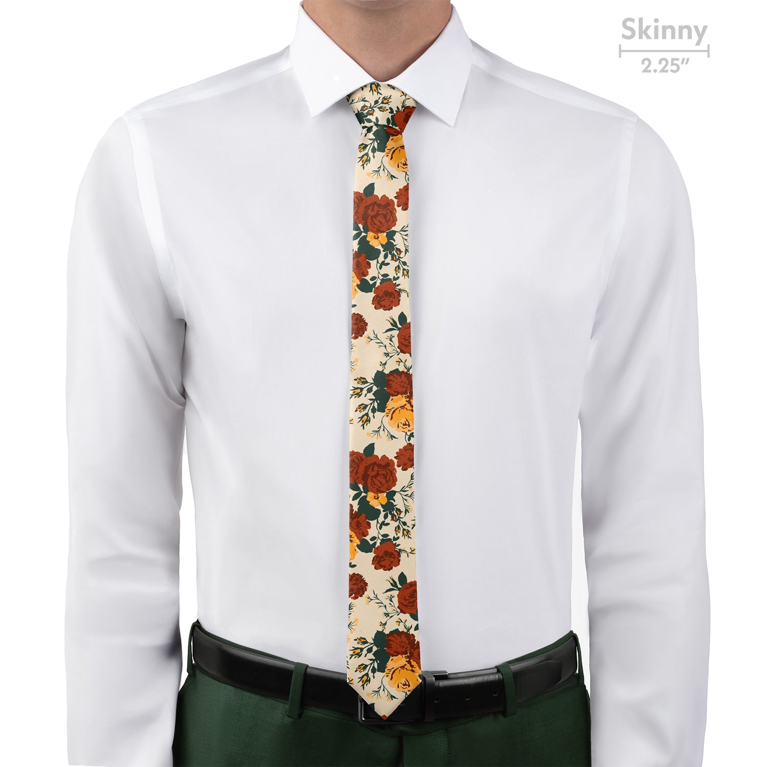 Full Bloom Floral Necktie - Skinny - Knotty Tie Co.