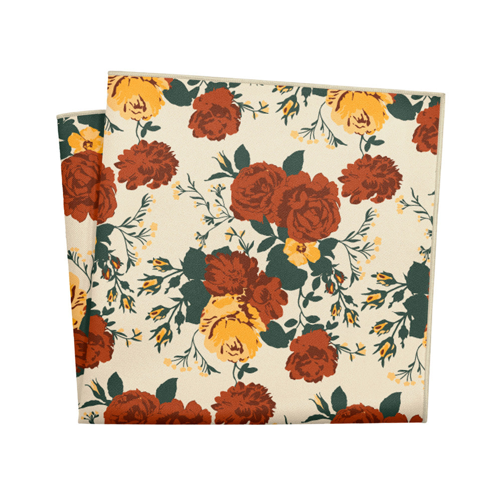 Full Bloom Floral Pocket Square - 12" Square - Knotty Tie Co.