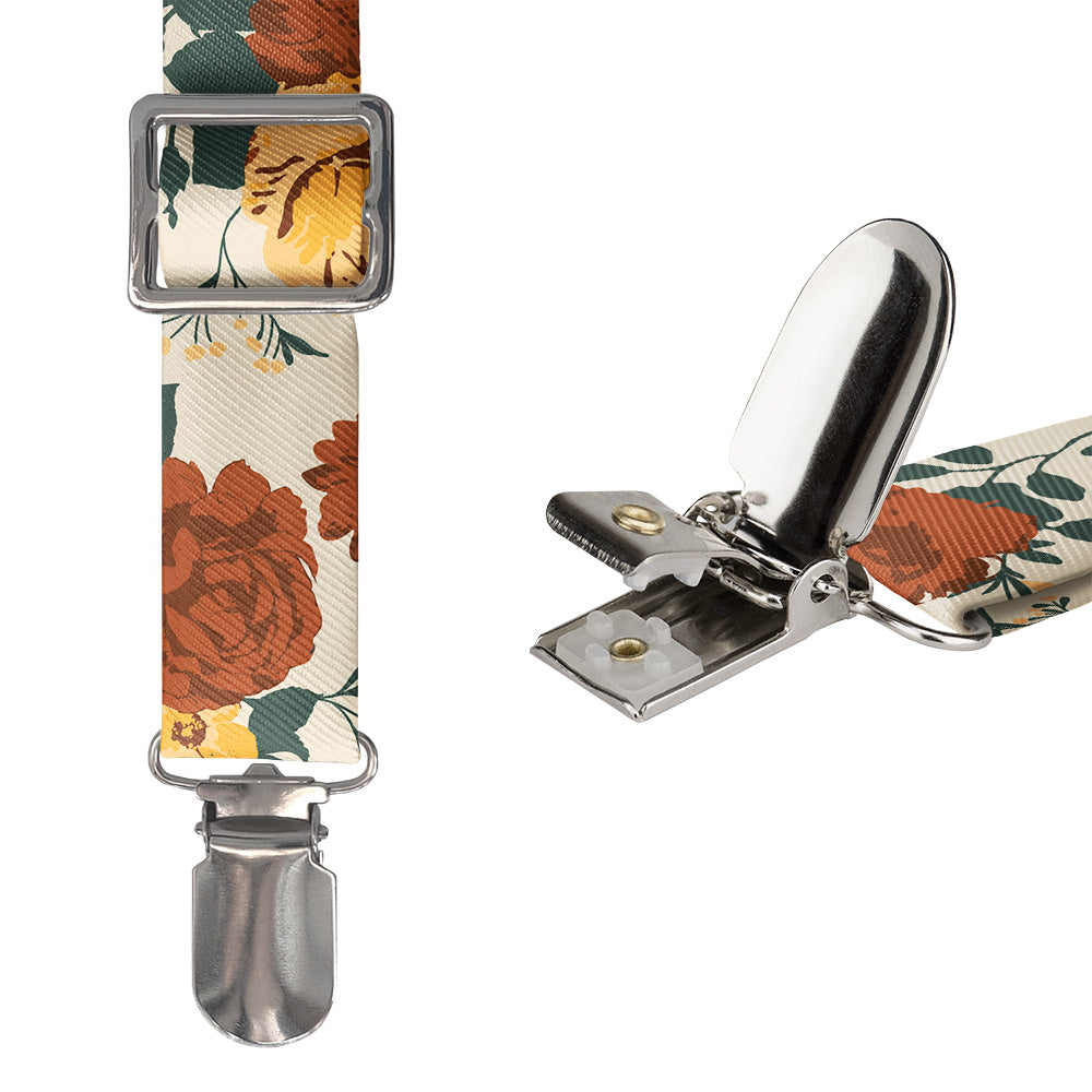 Full Bloom Floral Suspenders - Hardware and Strap - Knotty Tie Co.