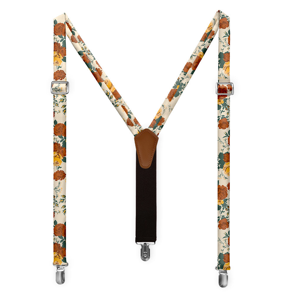 Full Bloom Floral Suspenders - Full Front View - Knotty Tie Co.