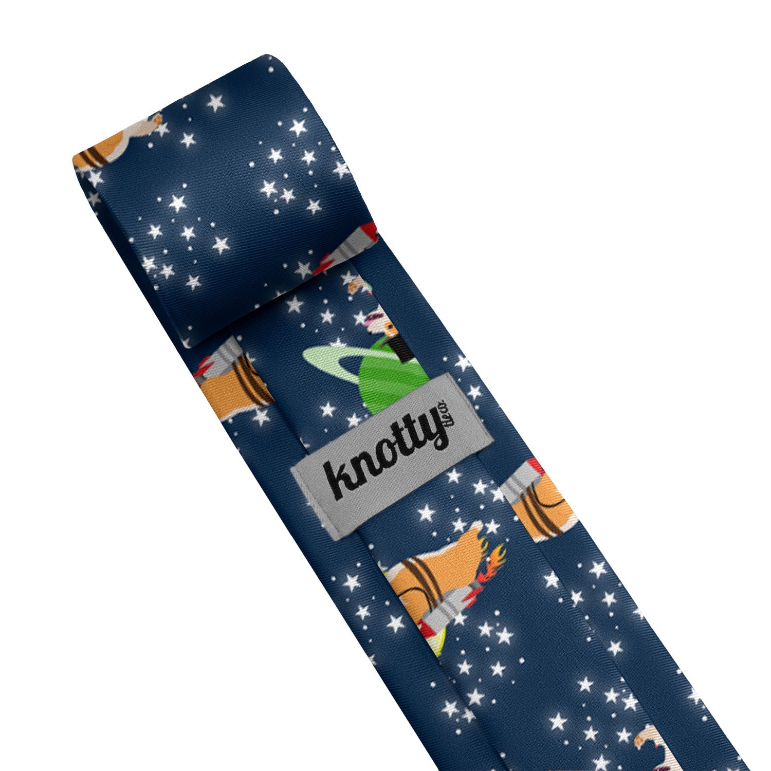 Galactic Corgi Necktie - Tag - Knotty Tie Co.