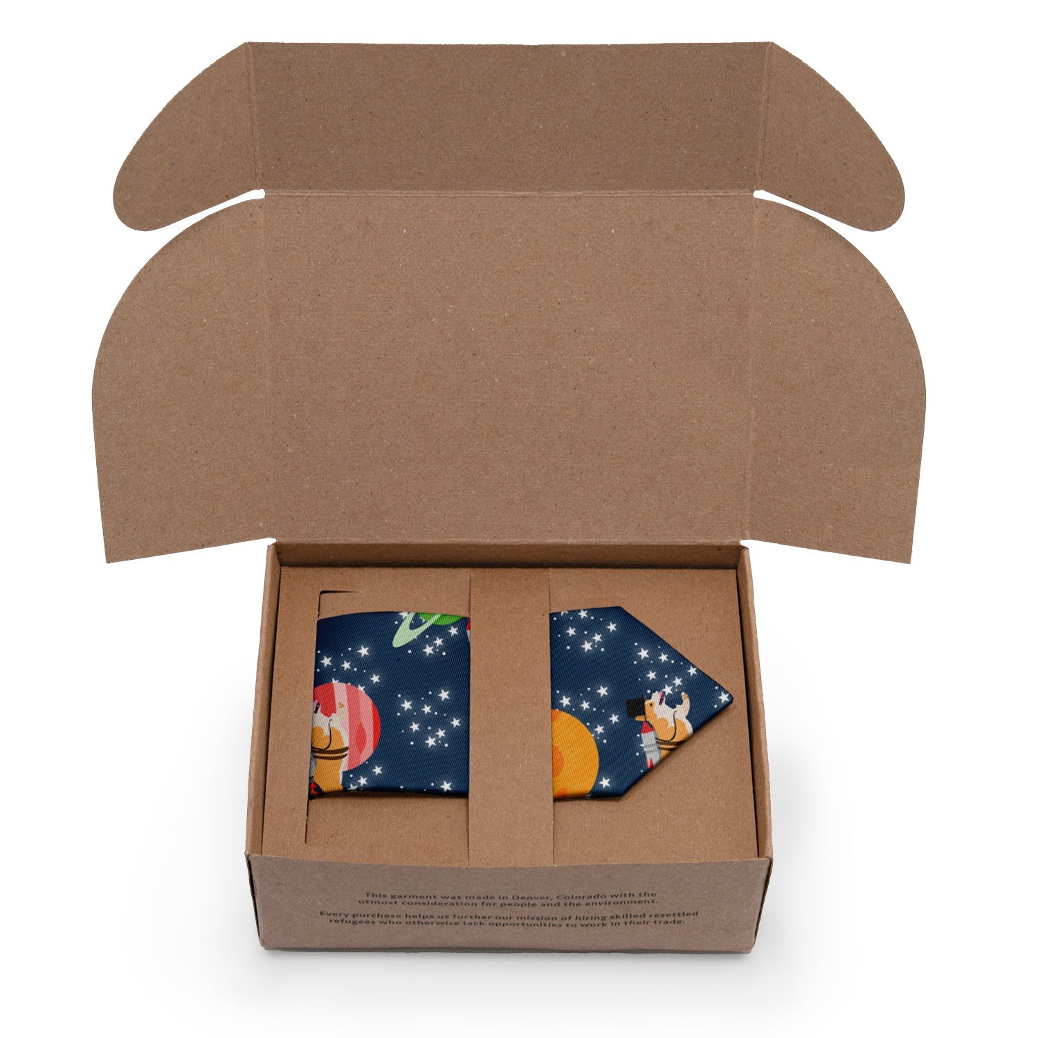 Galactic Corgi Necktie - Packaging - Knotty Tie Co.