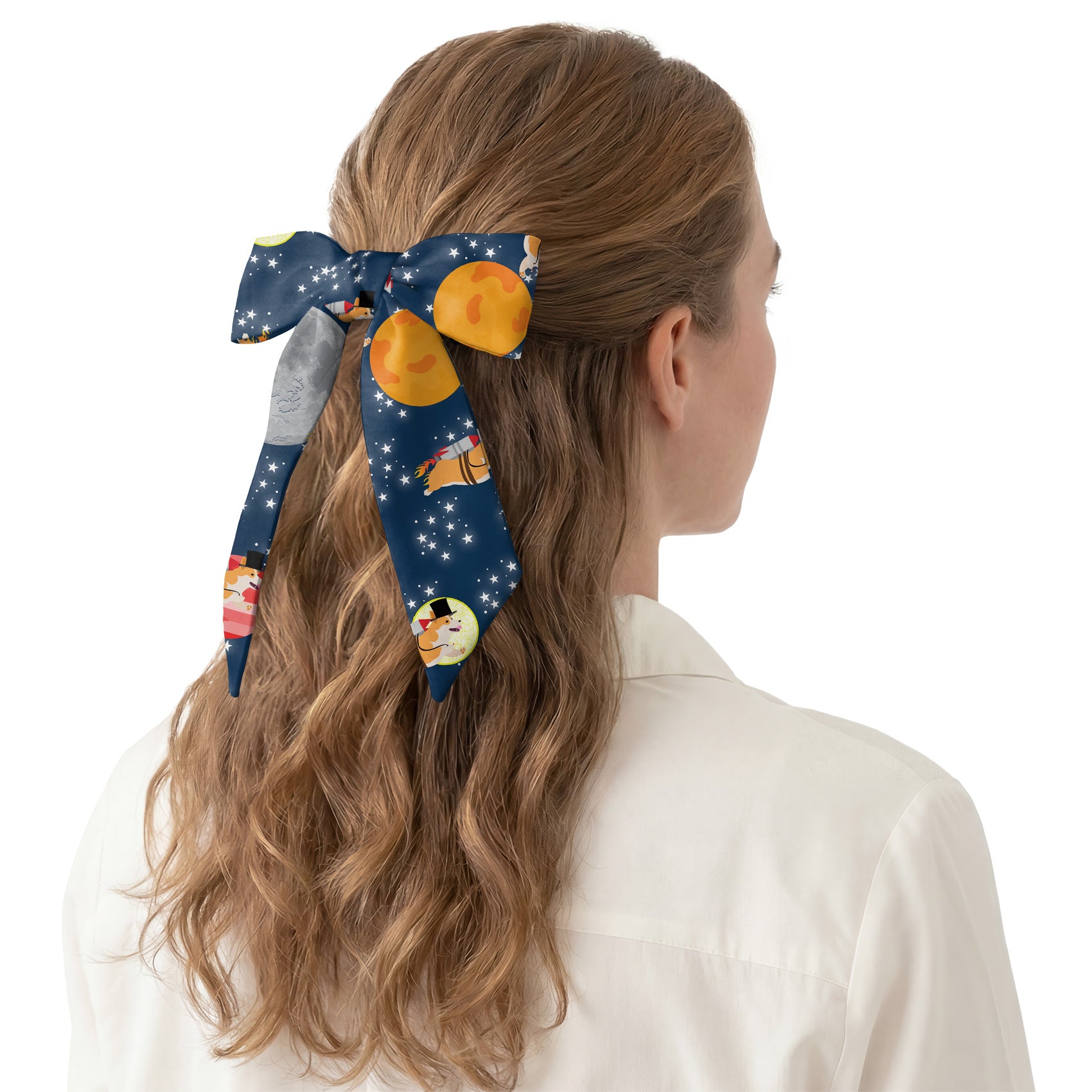 Galactic Corgi Hair Scarf - Hair Scarf - Knotty Tie Co.