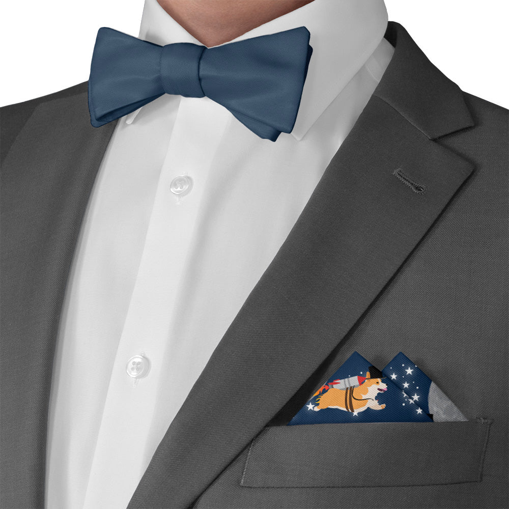 Galactic Corgi Pocket Square - Matching Bow Tie - Knotty Tie Co.