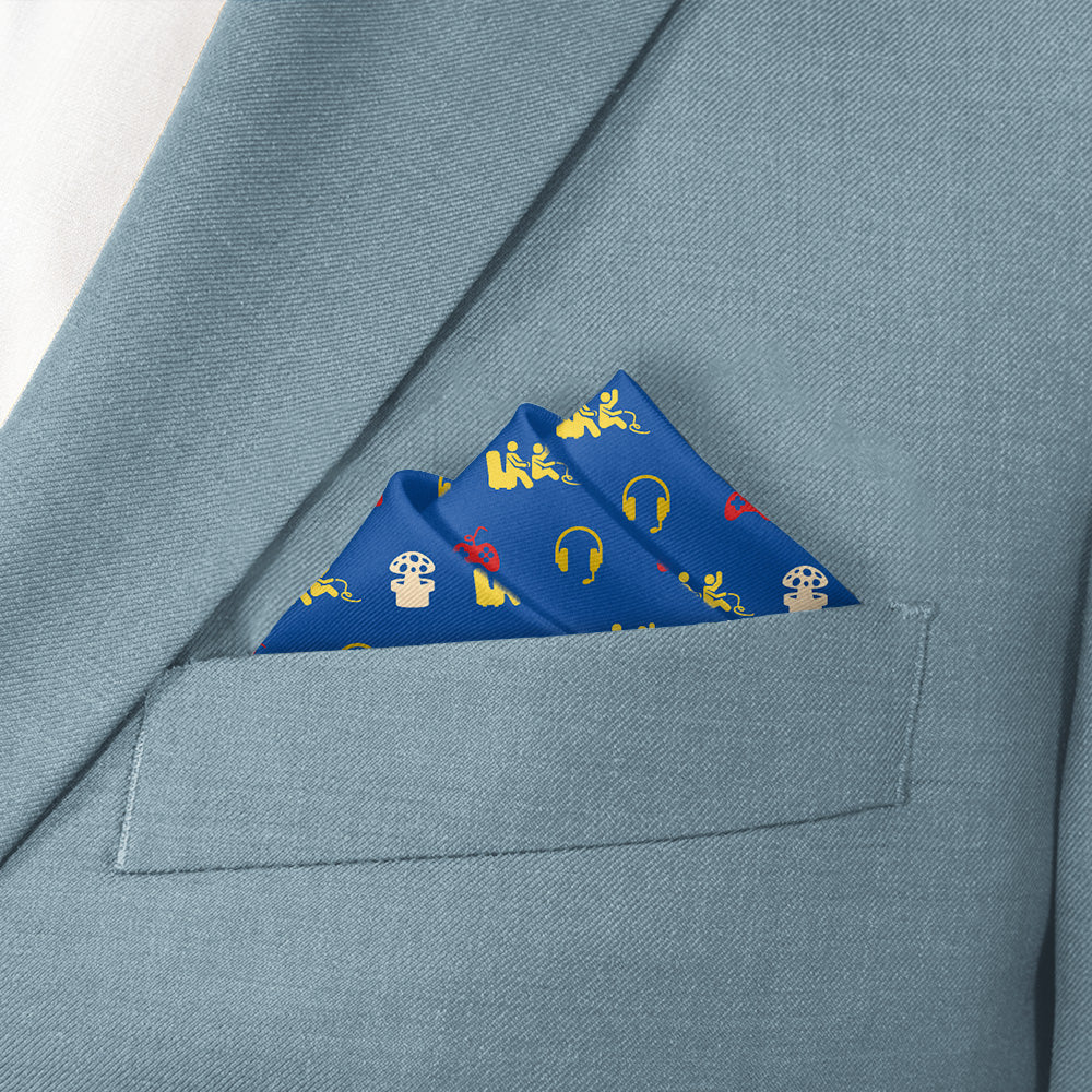 Gaming With Friends Pocket Square - Stairs Fold - Knotty Tie Co.