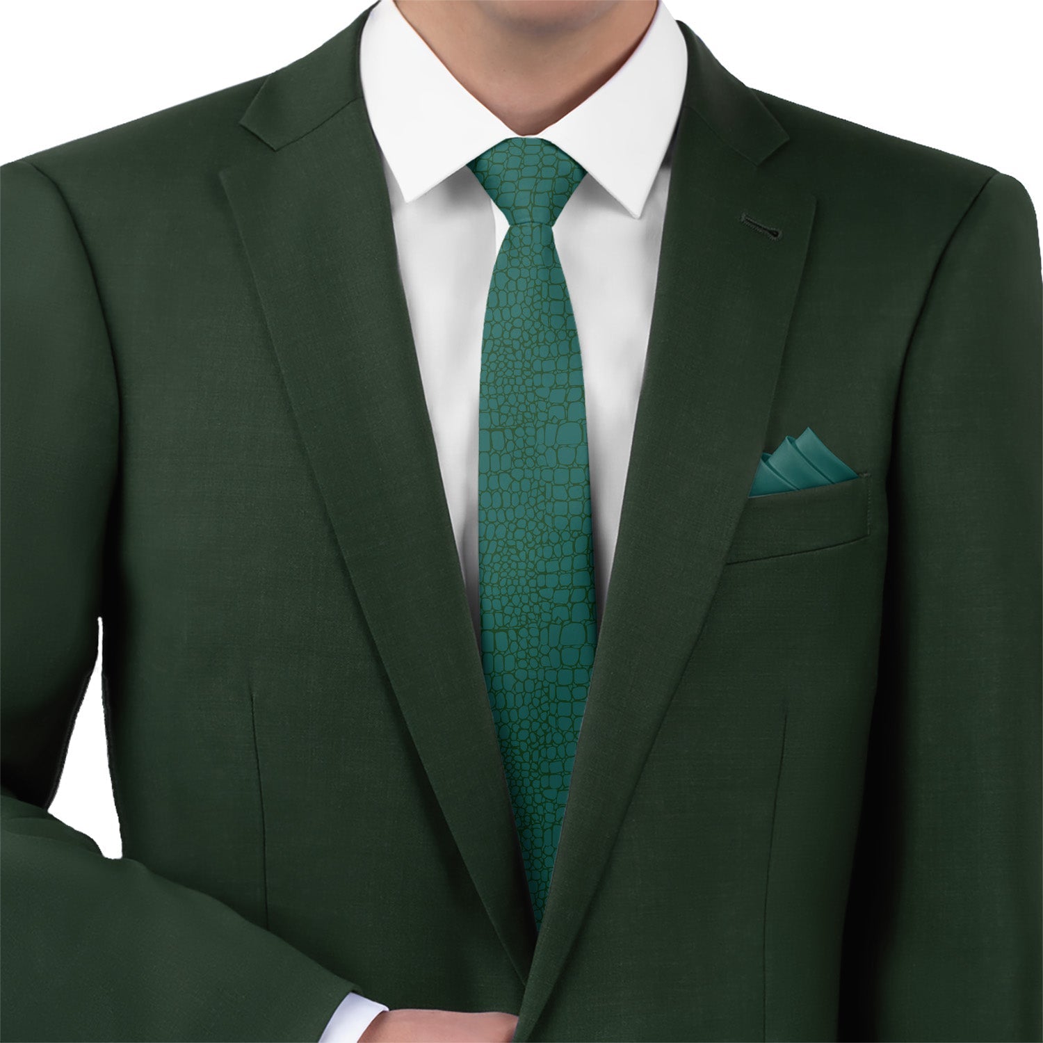 Gator Skin Necktie - Matching Pocket Square - Knotty Tie Co.