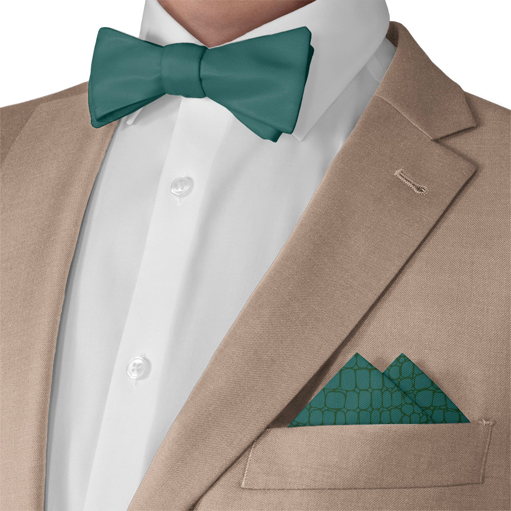Gator Skin Pocket Square - Matching Bow Tie - Knotty Tie Co.