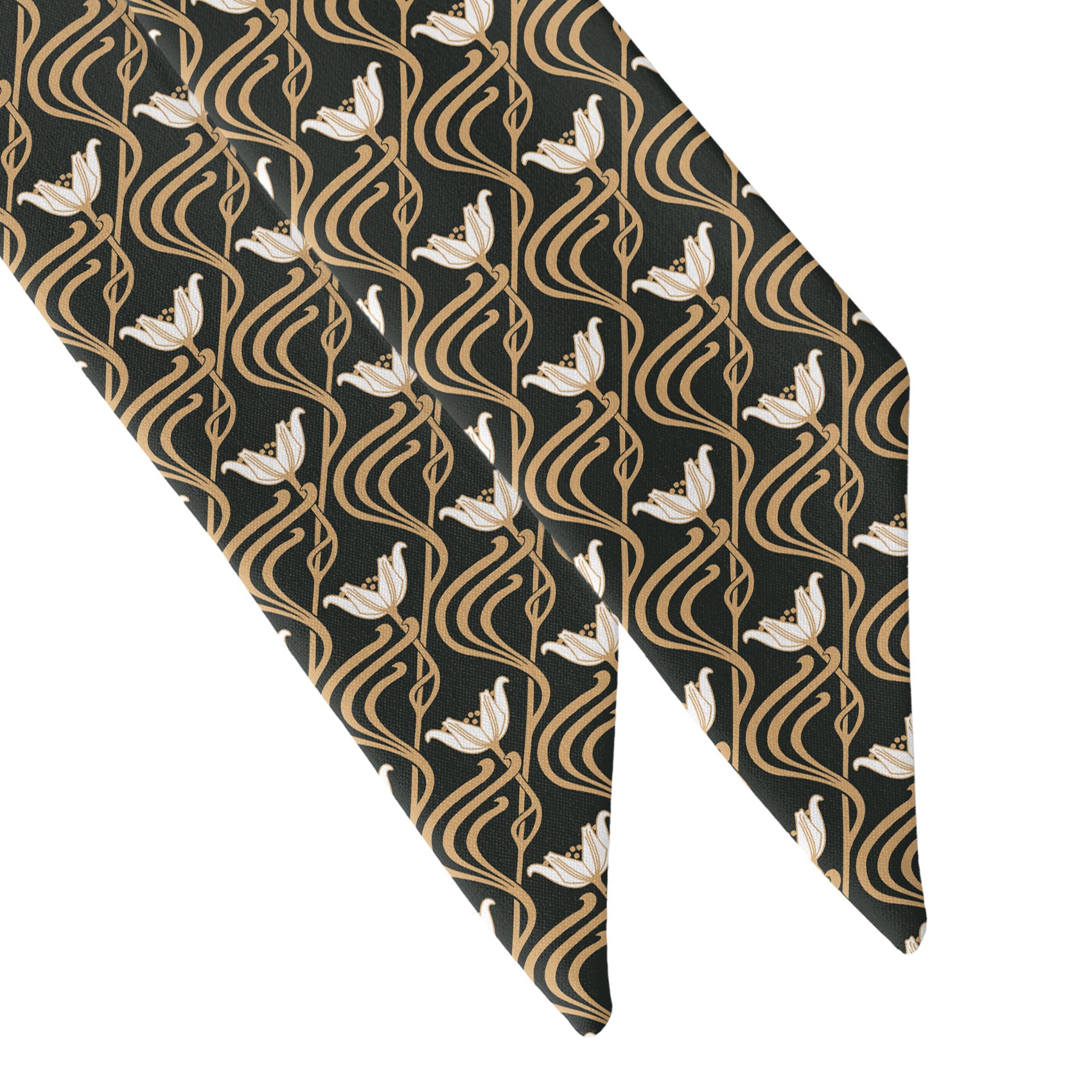 Gatsby Floral Hair Scarf - Scarf Tapered Ends - Knotty Tie Co.