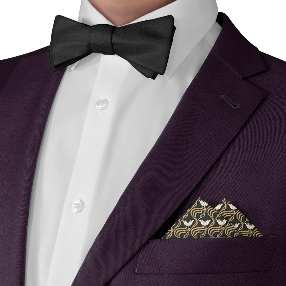 Gatsby Floral Pocket Square - Matching Bow Tie - Knotty Tie Co.