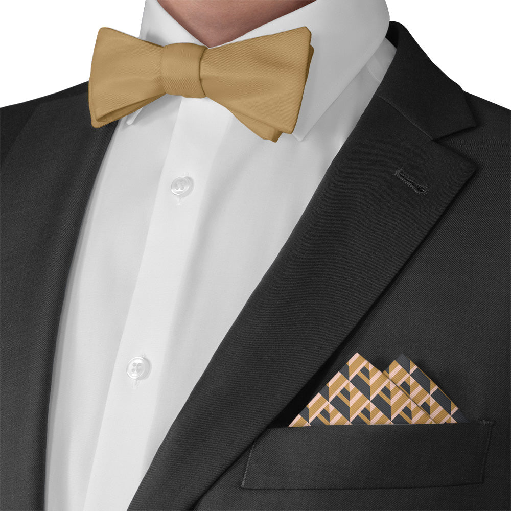 Geo Plates Pocket Square - Matching Bow Tie - Knotty Tie Co.