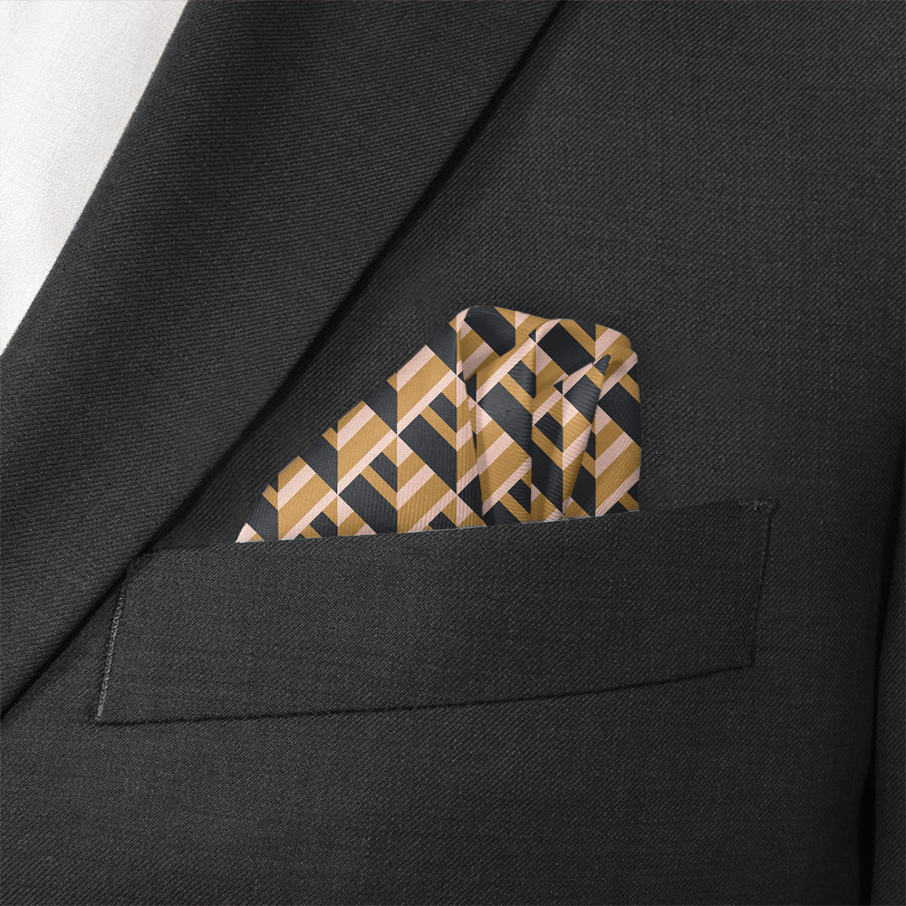 Geo Plates Pocket Square - Wave Fold - Knotty Tie Co.