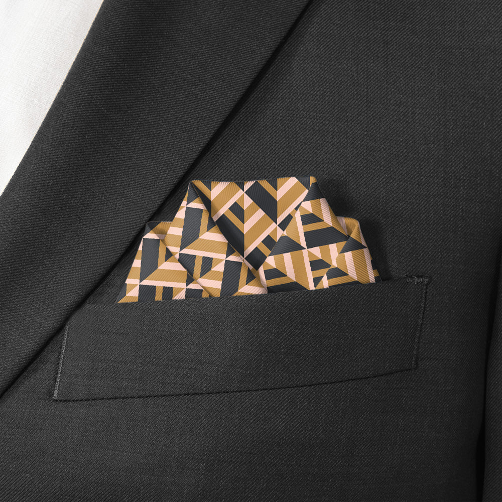 Geo Plates Pocket Square - Scalloped Fold - Knotty Tie Co.
