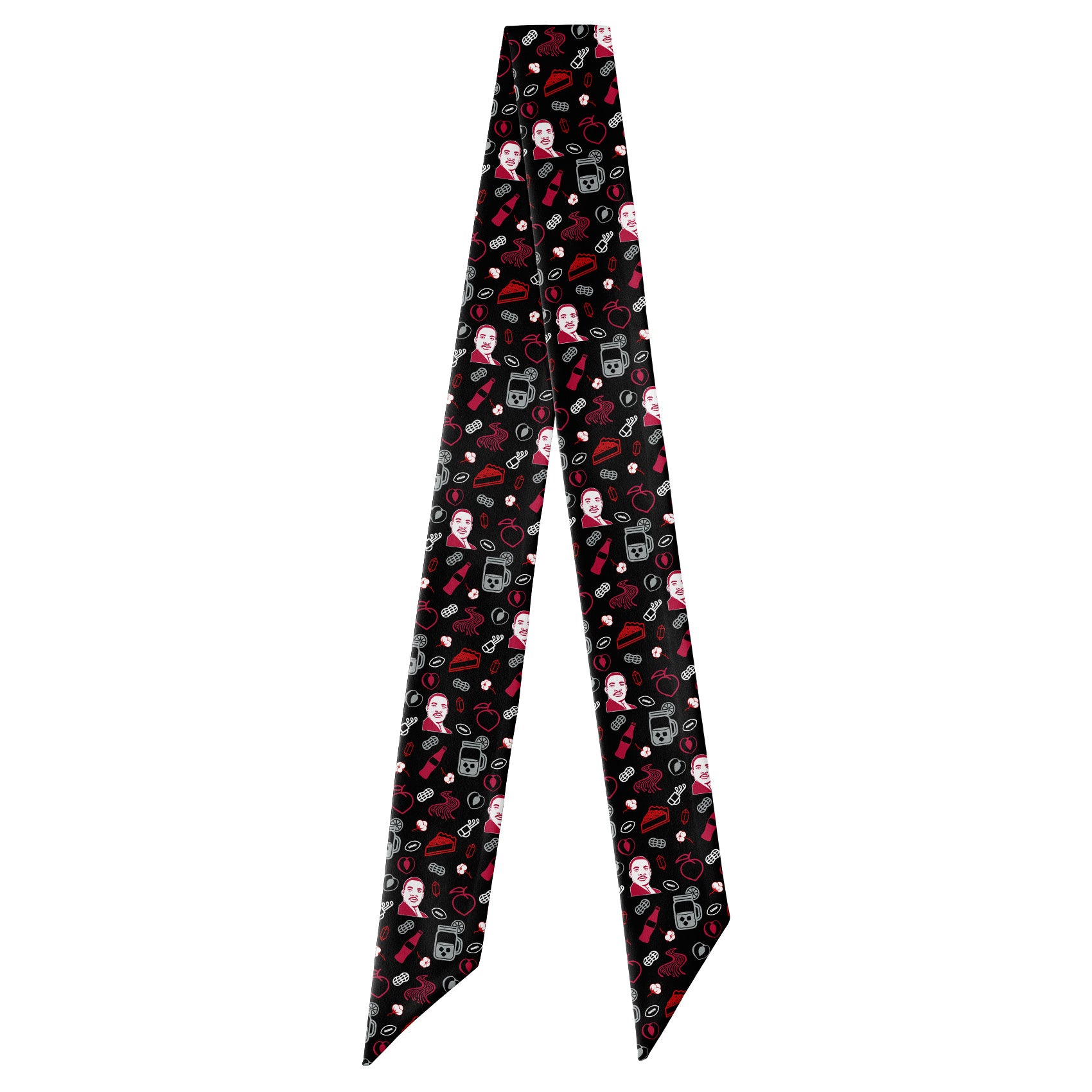 Georgia State Heritage Hair Scarf - Full View of Hair Scarf - Knotty Tie Co.