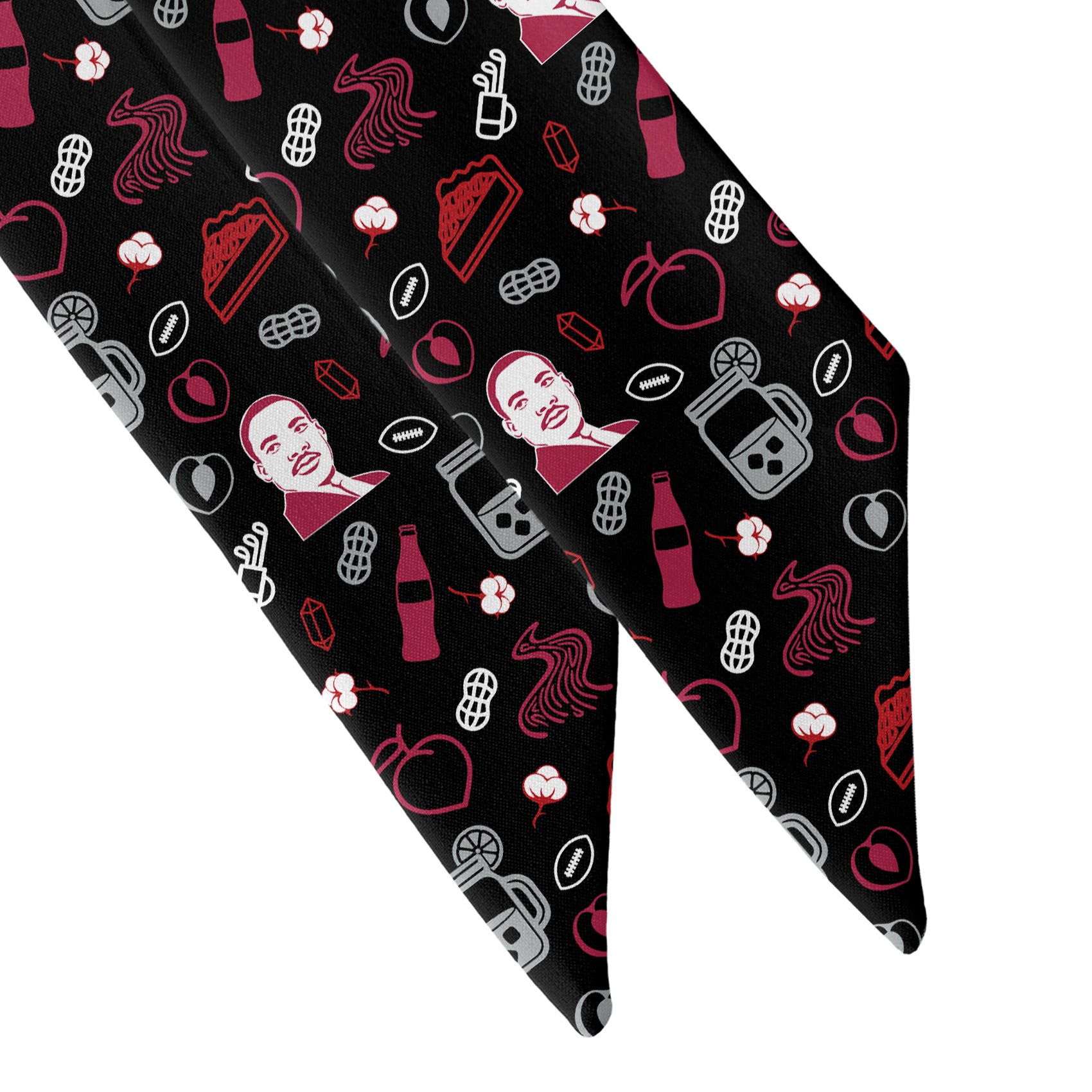 Georgia State Heritage Hair Scarf - Scarf Tapered Ends - Knotty Tie Co.